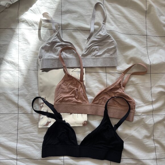Negative Underwear set of 3 Whipped Triangle Bras Size 0 - Picture 1 of 9